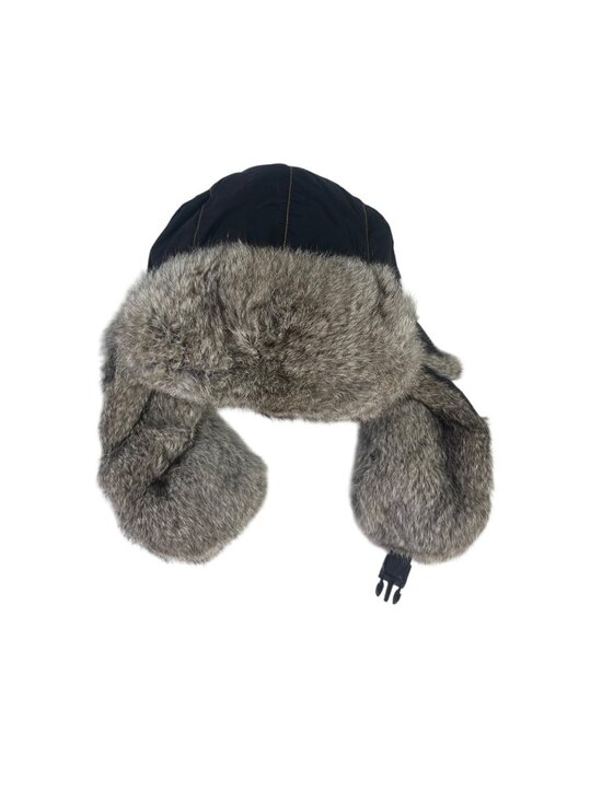 Mad Bomber Other - Mad Bomber Rabbit Fur Winter Trapper Hat XL Black Gray